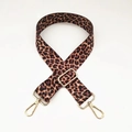Leopard print wide adjustable shoulder strap with gold lobster clasps for handbags - Pattern 50 Gold Clasp