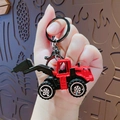 Miniatuur rode graafmachine sleutelhanger van legering, cartoon bouwvoertuig voor tassen - Rode sloopmachine