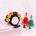 Handcrafted Peking Opera style crochet pet headwear with festive knitted wig patterns - Yellow