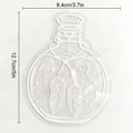 Detailed size view of dreamcatcher prism window sticker measuring 12.7cm by 9.4cm - RPS126: Dreamcatcher Feather Pattern