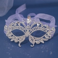 Maschera per travestimento in argento con strass e nappe per feste di nozze eleganti - Stile 3 / Argento