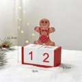 Gingerbread man wooden advent calendar with red and white blocks for Christmas decor - Gingerbread Countdown Calendar