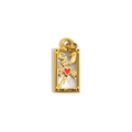 18K gold-plated stainless steel Lovers Tarot card pendant with mother of pearl inlay - Gold-The Lovers