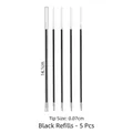 5er Pack schwarze Ersatzminen für Zauberstab-Harzstifte, 0,7mm Spitze, 14,1cm Länge - Schwarze Tintenminen - 5 Stk.