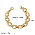 Detailed view of golden oval twisted chain bracelet with measurements 200mm by 12mm - Gold (TB5185-G)