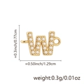 Letter W gold plated pendant with white cubic zirconia for DIY jewelry making - Letter W