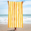 Double-sided microfiber beach towel with orange and yellow vertical stripes pattern - B14-Orange and Yellow Vertical Stripes