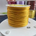 Golden woven Chinese knot cord for DIY jewelry making on a 523 spool roll - Pale Yellow With Gold Thread (523)