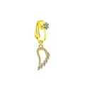 Détail du clip de nombril en forme d'aile avec placage doré et pierres de zircon - Style Aile Doré (FBR3102833)
