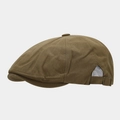 Dettaglio del cappello newsboy in cotone con fibbia in metallo e trama in tessuto twill - Regolabile / Verde Militare