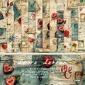 Love Letter themed 6x6 inch scrapbook paper pad with 24 vintage floral sheets - 21026a 24 Sheets