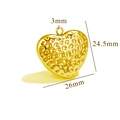 Golden 3D heart pendant with hammered texture, measuring 26mm by 24.5mm size - R230-Gold-Wave Texture