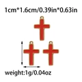Pendenti a croce in smalto rosso e oro 14K, accessori per gioielli 1cm x 1,6cm - Ciondolo croce in smalto rosso