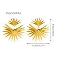 Detailed size and weight measurement of 18k gold plated sun flower leaf tassel earrings - Layered Radial Leaf Drop Earrings (JDE2503052)