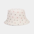 Detail of anchor print pattern and reinforced stitching on off-white bucket hat - M (56-58cm) / Beige