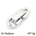 Fermoir en acier inoxydable argenté 19x8mm pour colliers et bracelets artisanaux - Petit Style (KLJ7899-Z) / 19x8mm