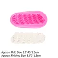 Pink silicone mold for wave shaped Swiss roll cream rabbit cake and white finished product - B301/Narrow Wave / Pink