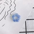 Blue translucent resin flower pendant with marble texture for DIY jewelry making - Blue Marble