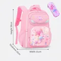 Pink mermaid backpack set for school girls featuring waterproof fabric and pencil case - Small Pink Mermaid + Pencil Case
