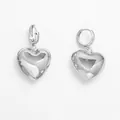 Orecchini a cuore in argento minimalisti con finitura a specchio e chiusura a cerchio - Stile B - Cuore Piccolo