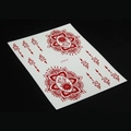 Pegatina de tatuaje mandala henna rojo J1013 sobre fondo negro para decoración - J1013 Rojo