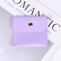 Lavender faux leather jewelry pouch with golden snap button for storage and packaging - Leather Style (Taro Purple) / 8x8cm