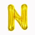 Shiny golden letter N aluminum foil balloon for birthday party and wedding decorations - 16-inch Gold Slim Letter Aluminum Foil Balloon (n)