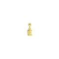 Detailed view of bubble initial E pendant in 18k gold plated copper with top bail - Letter E Pendant