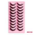 10 pairs of Russian volume false eyelashes with natural curly synthetic fibers. - Russian Mega Curl Criss-cross Style (CD04)