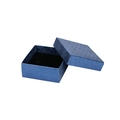 Deep blue textured jewelry gift box with professional square design and black velvet lining - Blue Paper Box (Size: 8)