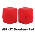 Perle in silicone ottagonali rosso fragola 17mm per creazione di gioielli per neonati - 90# Rosso Fragola