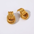 Gold Thick Spiral Knot Studs JJE0040