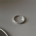 Elegant silver matte textured open ring with minimalist sparkling finish for women - JZ0859 (Shimmer Texture)