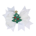 Witte haarstrik met kant en feestelijke groene kerstboomversiering voor meisjes - 2#-Witte Kerstboom Stijl