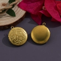 Lot de 2 médaillons ronds vintage avec gravure florale et finition dorée lisse - N°19 Médaillon Rond à Fleurs (20*23mm)