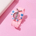 Pink cartoon butterfly slap watch for kids with silicone strap and easy-to-read dial - Butterfly