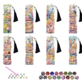 DIY diamond painting bookmark set with 8 floral designs, resin drills, and tools - Flower Bird Butterfly