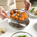 Stainless steel frying basket with handle and oil drip tray for kitchen and BBQ snacks - 18cm / Filter Mesh With Handle + Plate