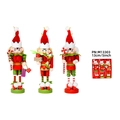 Dreiteiliges Set 13cm Holz-Nussknacker-Clowns in Rot, Grün und Weiß für Weihnachten - Standardgröße / Klassischer rot-grün-weißer Nussknacker-Elf (M13303)
