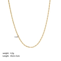 Golden 1.2mm thick punk style Cuban link chain necklace with a 45cm plus 5cm length - Thin Cross Chain Style (YYN023122)