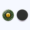 Magnete da frigo occhio di drago verde con pupilla gialla e finitura in vetro cristallo - Occhio di Drago Verde