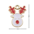 Christmas reindeer enamel alloy charm pendant in red and white for DIY jewelry making - 2394 Red Gold Reindeer