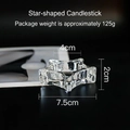 Star shaped clear glass candle holder with thick base for romantic dinner decor - Star-Shaped Glass Small Candle Holder