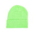 Berretto in maglia verde neon con risvolto classico e tessuto acrilico caldo - Taglia unica(56-58cm) / Verde Fluorescente