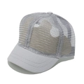 Close-up of light grey breathable mesh and reinforced stitching on a sporty baseball cap - M (56-58cm) / Gray