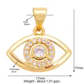 Gold-plated evil eye heart pendant with colorful zircon stones in 17mm size - Gold 17mm L459370-Gold