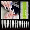 Extra long clear XXXL coffin soft gel nail tips set with 12 sizes and 240 pieces - Natural Color - Extra Long Ballet - H104-11