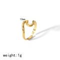 Minimalist 18k gold wave pattern adjustable open ring made of stainless steel for women - 10mm Wave Style (TR4204-G) / Gold