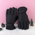 Waterproof winter cycling gloves with touch screen design and adjustable wrist straps - Thickened Touch Screen / Men's Magic Tape Black