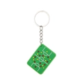 Détail d'un porte-clés terrain de football en PVC avec design tactique et anneau en métal - Soccer Field Board (Style 4)